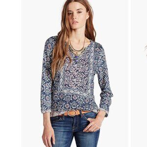 Lucky Brand long sleeve  block floral top Size Large